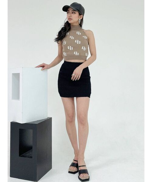 GYDA（ジェイダ）の「シャーリングタイトミニスカートライクショートパンツ（スカート・レディース・ブラック/その他1・FREE）」の4枚目の写真