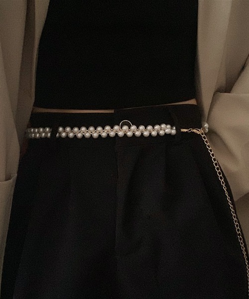 MANGROVE（マングローブ）の「パールチェーンベルト（ベルト・レディース・ホワイト・FREE）」の3枚目の写真
