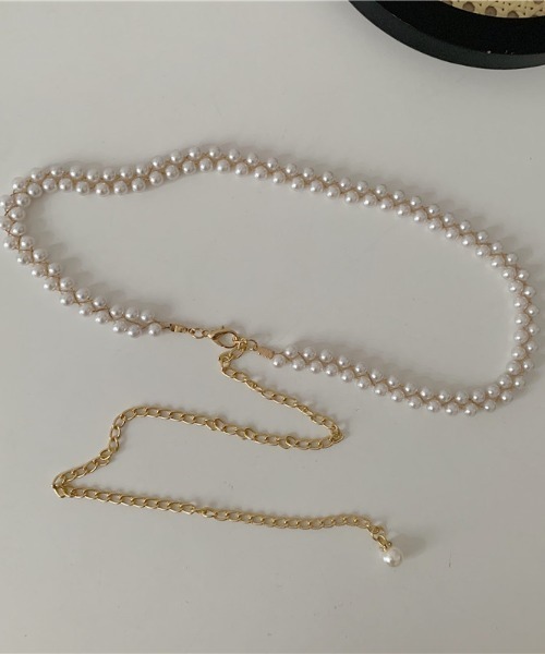 MANGROVE（マングローブ）の「パールチェーンベルト（ベルト・レディース・ホワイト・FREE）」の4枚目の写真