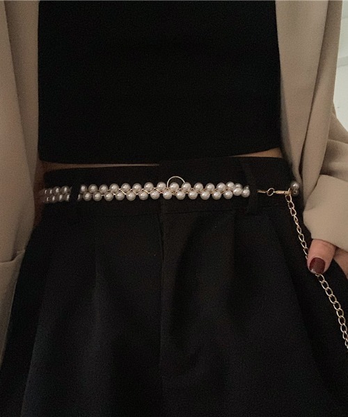 MANGROVE（マングローブ）の「パールチェーンベルト（ベルト・レディース・ホワイト・FREE）」の5枚目の写真