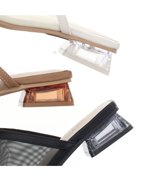 JELLY BEANS（ジェリービーンズ）の「シアーチュールクリアヒールサンダル(210-342)JELLY BEANS(ジェリービーンズ)（サンダル・レディース・アイボリー/ブラック/キャメル・LL/L/M/S）」の8枚目の写真