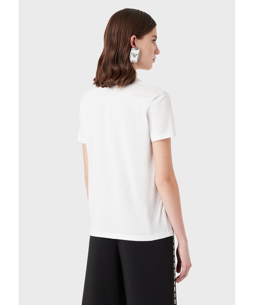 EMPORIO ARMANI（エンポリオアルマーニ）の「【エンポリオ アルマーニ】Tシャツ シルケットジャージー製 オプアートポケット（Tシャツ/カットソー・レディース・ブラック/ホワイト系その他・MEDIUM/X-SMALL/SMALL/LARGE）」の15枚目の写真