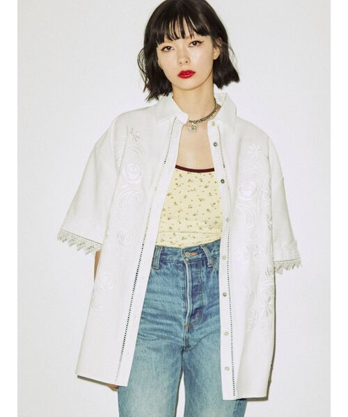 styling/ エンブロイダリーオーバーシャツジャケット styling/ エンブロイダリーオーバーシャツジャケット styling/｜エン
