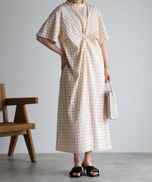 ギンガムチェックフロントタックOP