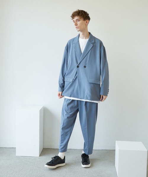 Bling Leads（ブリングリーズ）の「★Bling leads★梨地 アンクルワイドテーパードパンツ（スラックス・レディース・ブラック/ブルー/グレイッシュベージュ/ブラウン/ライトグレー/グレー系・LARGE/MEDIUM）」の20枚目の写真