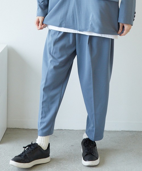 Bling Leads（ブリングリーズ）の「★Bling leads★梨地 アンクルワイドテーパードパンツ（スラックス・レディース・ブラック/ブルー/グレイッシュベージュ/ブラウン/ライトグレー/グレー系・LARGE/MEDIUM）」の21枚目の写真