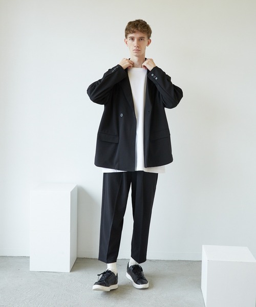 Bling Leads（ブリングリーズ）の「★Bling leads★梨地 アンクルワイドテーパードパンツ（スラックス・レディース・ブラック/ブルー/グレイッシュベージュ/ブラウン/ライトグレー/グレー系・LARGE/MEDIUM）」の8枚目の写真