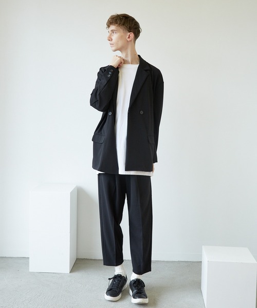 Bling Leads（ブリングリーズ）の「★Bling leads★梨地 アンクルワイドテーパードパンツ（スラックス・レディース・ブラック/ブルー/グレイッシュベージュ/ブラウン/ライトグレー/グレー系・LARGE/MEDIUM）」の10枚目の写真