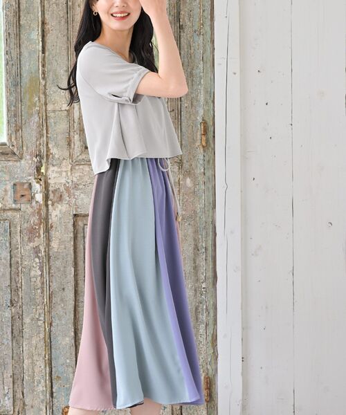 カラフルパッチワークドッキングワンピース（ワンピース）｜rps