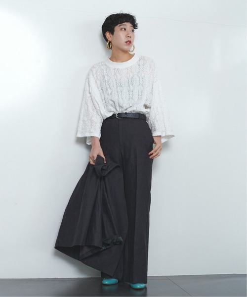 CITYSHOP(シティーショップ)の「LACE T-SHIRT3(Tシャツ/カットソー・レディース・ホワイト/ブラック・FREE)」の8枚目の写真