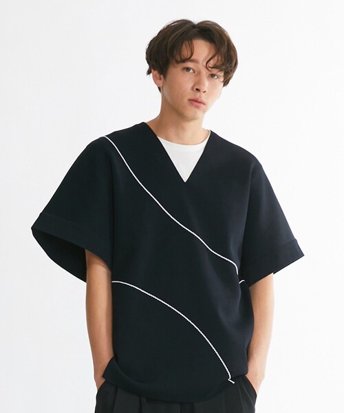 UNITED TOKYO（ユナイテッドトウキョウ）の「ラウンドステッチベスト（ベスト・メンズ・ライトグレー/ブラック・FREE）」の2枚目の写真