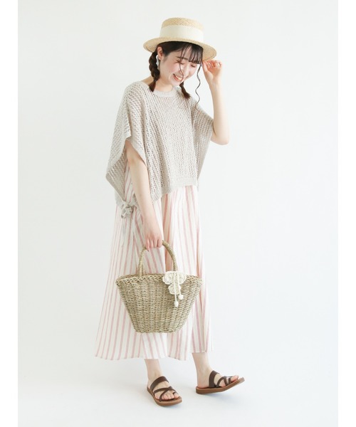 Samansa Mos2（サマンサ モスモス）の「前後着キャミワンピース（ワンピース・レディース・ブルー/カーキ/レッド/ネイビー・ﾌﾘ-）」の14枚目の写真