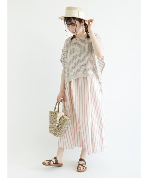 Samansa Mos2（サマンサ モスモス）の「前後着キャミワンピース（ワンピース・レディース・ブルー/カーキ/レッド/ネイビー・ﾌﾘ-）」の15枚目の写真