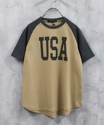 ビッグシルエット ラグランスリーブプリントワンピース キッズ