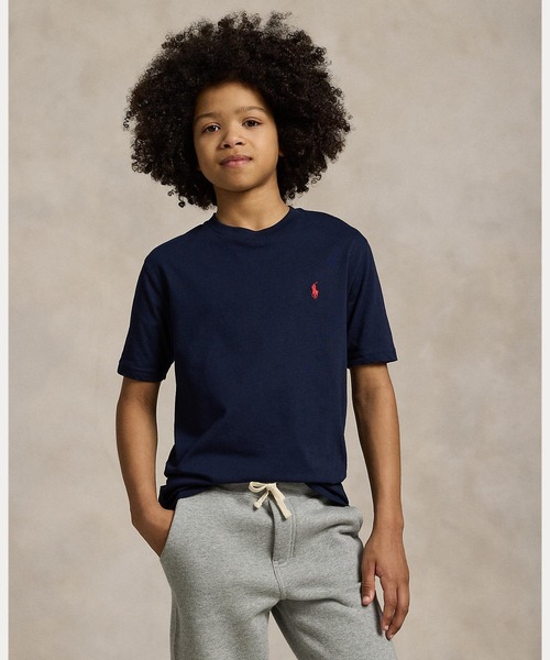 POLO RALPH LAUREN CHILDRENSWEAR(ポロ ラルフ ローレン チルドレンズウェア)の「コットン ジャージー クルーネック Tシャツ(Tシャツ/カットソー・キッズ・ネイビー系1・S/M/L/XL)」の1枚目の写真
