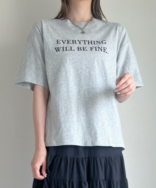 at12:03（アットイチニーゼロサン）の「カジュアルロゴ入り 英字レタリングTシャツ（Tシャツ/カットソー・レディース・ホワイト/ブラック/グレー/ピンク/イエロー・FREE）」の5枚目の写真