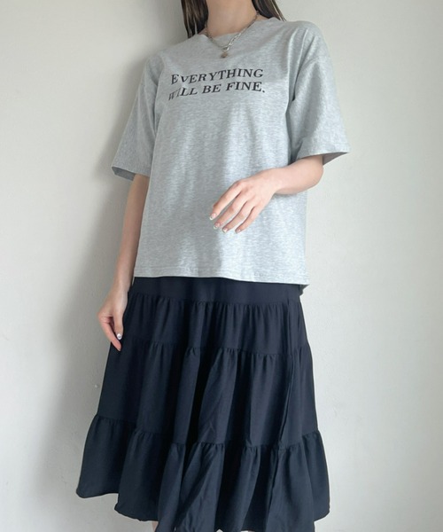 at12:03（アットイチニーゼロサン）の「カジュアルロゴ入り 英字レタリングTシャツ（Tシャツ/カットソー・レディース・ホワイト/ブラック/グレー/ピンク/イエロー・FREE）」の17枚目の写真