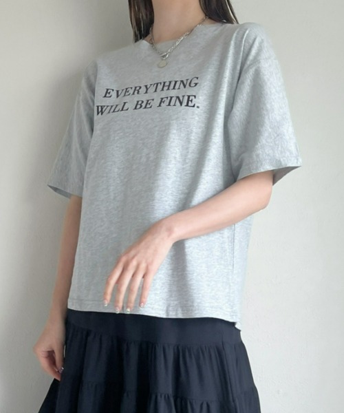 at12:03（アットイチニーゼロサン）の「カジュアルロゴ入り 英字レタリングTシャツ（Tシャツ/カットソー・レディース・ホワイト/ブラック/グレー/ピンク/イエロー・FREE）」の16枚目の写真