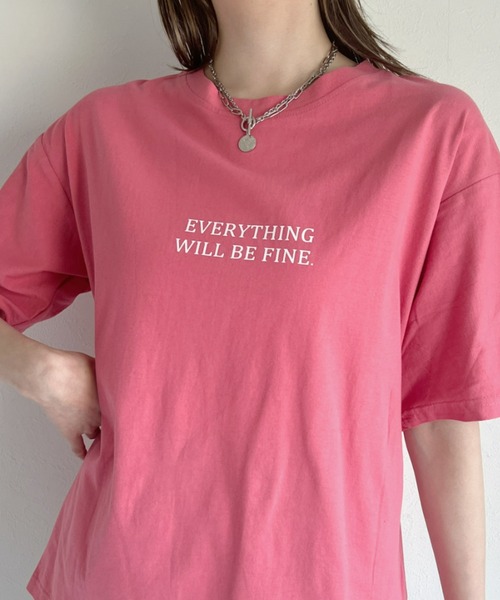 at12:03（アットイチニーゼロサン）の「カジュアルロゴ入り 英字レタリングTシャツ（Tシャツ/カットソー・レディース・ホワイト/ブラック/グレー/ピンク/イエロー・FREE）」の7枚目の写真