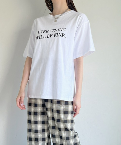 at12:03（アットイチニーゼロサン）の「カジュアルロゴ入り 英字レタリングTシャツ（Tシャツ/カットソー・レディース・ホワイト/ブラック/グレー/ピンク/イエロー・FREE）」の9枚目の写真