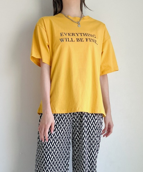 at12:03（アットイチニーゼロサン）の「カジュアルロゴ入り 英字レタリングTシャツ（Tシャツ/カットソー・レディース・ホワイト/ブラック/グレー/ピンク/イエロー・FREE）」の11枚目の写真