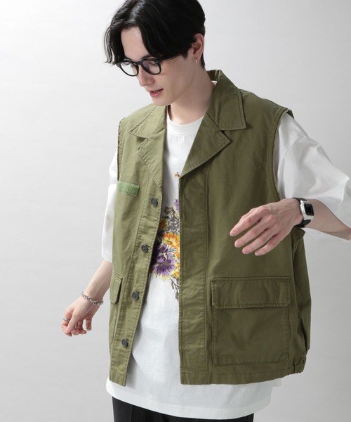 RAGEBLUE（レイジブルー）の「ミリタリーベスト（ベスト・メンズ・ブラック/オリーブ・FREE）」の8枚目の写真