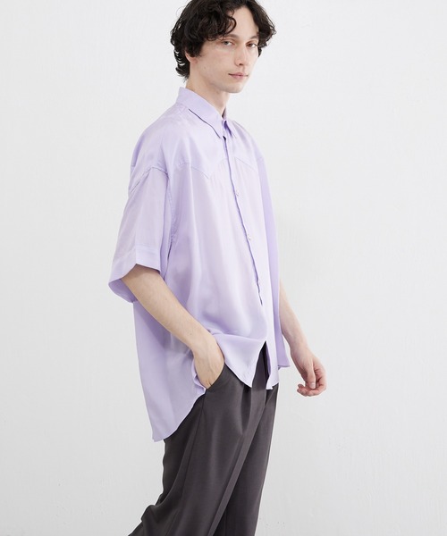 Lui's（ルイス）の「切替ヨークシャツ（シャツ/ブラウス・メンズ・ブラック/オフホワイト/パープル・FREE）」の5枚目の写真