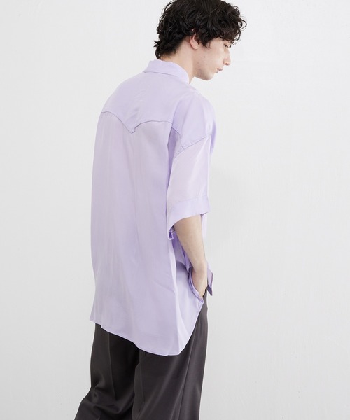 Lui's（ルイス）の「切替ヨークシャツ（シャツ/ブラウス・メンズ・ブラック/オフホワイト/パープル・FREE）」の6枚目の写真