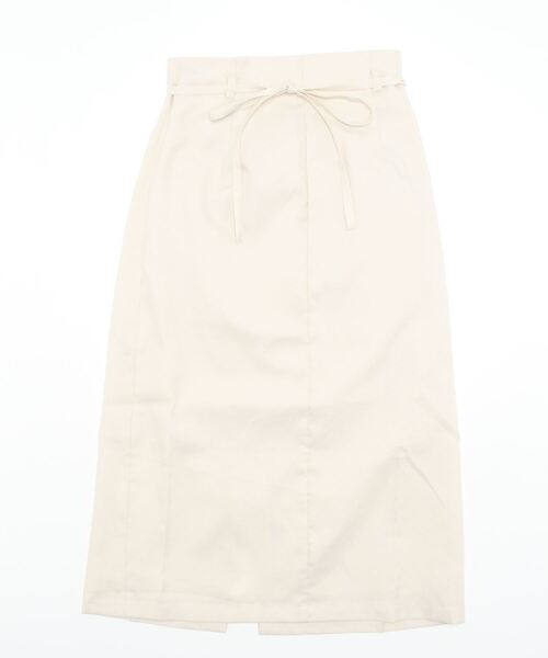 Te chichi TERRASSE（テチチテラス）の「リネン混ウエストリボンセミタイトスカート（スカート・レディース・ベージュ/イエロー/チャコール・ﾌﾘ-）」の2枚目の写真