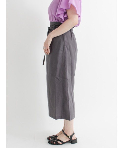 Te chichi TERRASSE（テチチテラス）の「リネン混ウエストリボンセミタイトスカート（スカート・レディース・ベージュ/イエロー/チャコール・ﾌﾘ-）」の8枚目の写真