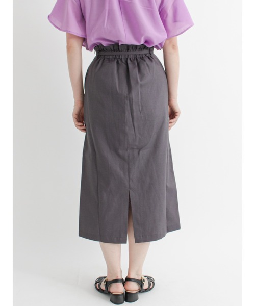 Te chichi TERRASSE（テチチテラス）の「リネン混ウエストリボンセミタイトスカート（スカート・レディース・ベージュ/イエロー/チャコール・ﾌﾘ-）」の9枚目の写真