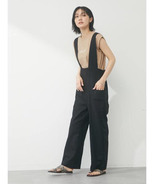 Green　Parks（グリーンパークス）の「リネンサロペット（サロペット/オーバーオール・レディース・ブラック/ブラウン・FREE）」の12枚目の写真