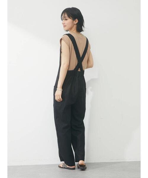Green　Parks（グリーンパークス）の「リネンサロペット（サロペット/オーバーオール・レディース・ブラック/ブラウン・FREE）」の8枚目の写真