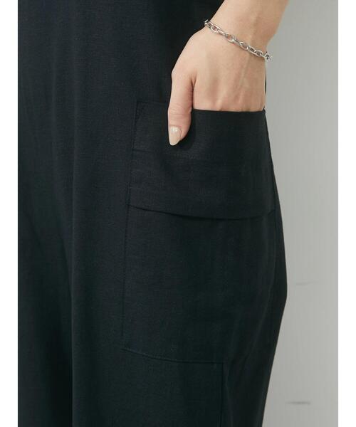 Green　Parks（グリーンパークス）の「リネンサロペット（サロペット/オーバーオール・レディース・ブラック/ブラウン・FREE）」の13枚目の写真