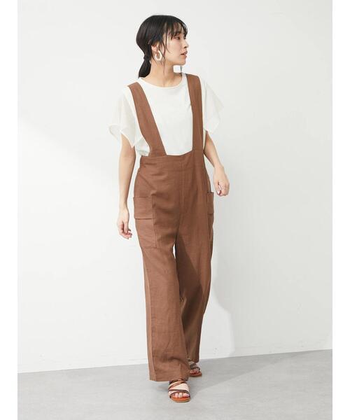 Green　Parks（グリーンパークス）の「リネンサロペット（サロペット/オーバーオール・レディース・ブラック/ブラウン・FREE）」の9枚目の写真