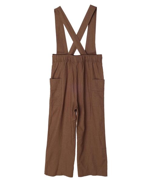 Green　Parks（グリーンパークス）の「リネンサロペット（サロペット/オーバーオール・レディース・ブラック/ブラウン・FREE）」の6枚目の写真