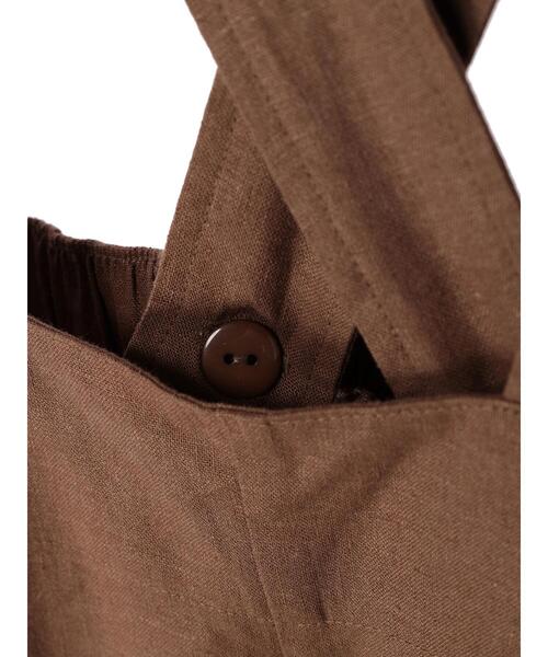 Green　Parks（グリーンパークス）の「リネンサロペット（サロペット/オーバーオール・レディース・ブラック/ブラウン・FREE）」の4枚目の写真