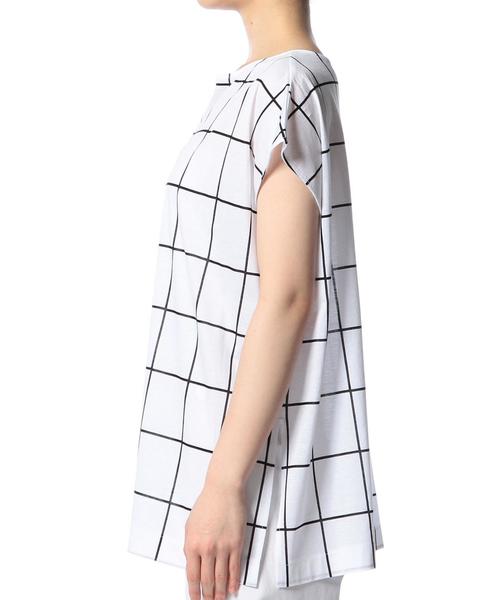 ASTRAET（アストラット）の「ASTRAET(アストラット) チェック/ストライプ ノースリーブプルオーバー（Tシャツ/カットソー・レディース・ホワイト/ブラック/その他1・フリー）」の5枚目の写真