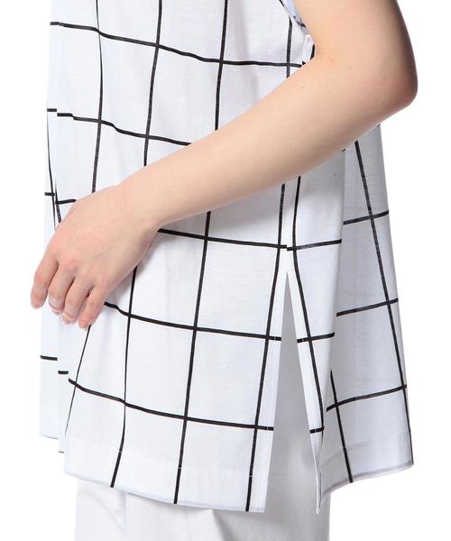 ASTRAET（アストラット）の「ASTRAET(アストラット) チェック/ストライプ ノースリーブプルオーバー（Tシャツ/カットソー・レディース・ホワイト/ブラック/その他1・フリー）」の10枚目の写真