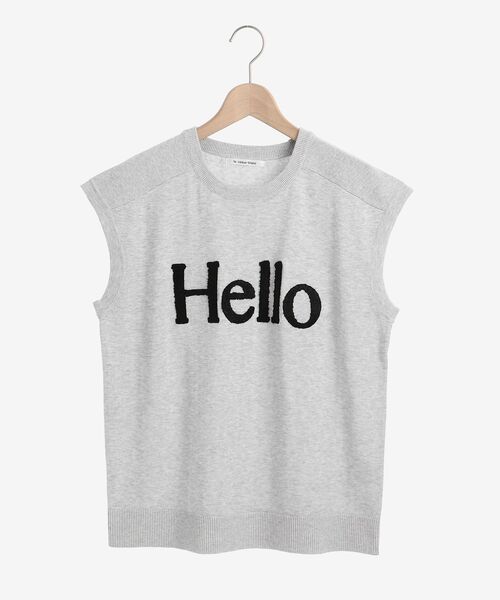 le.coeur blanc（ルクールブラン）の「Hello ロゴフレンチニット（ニット/セーター・レディース・ライトグレー/ブラック/オフホワイト・38）」の6枚目の写真