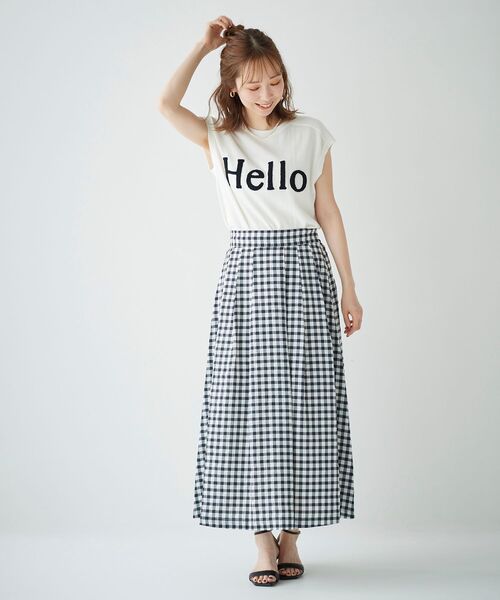 le.coeur blanc（ルクールブラン）の「Hello ロゴフレンチニット（ニット/セーター・レディース・ライトグレー/ブラック/オフホワイト・38）」の14枚目の写真