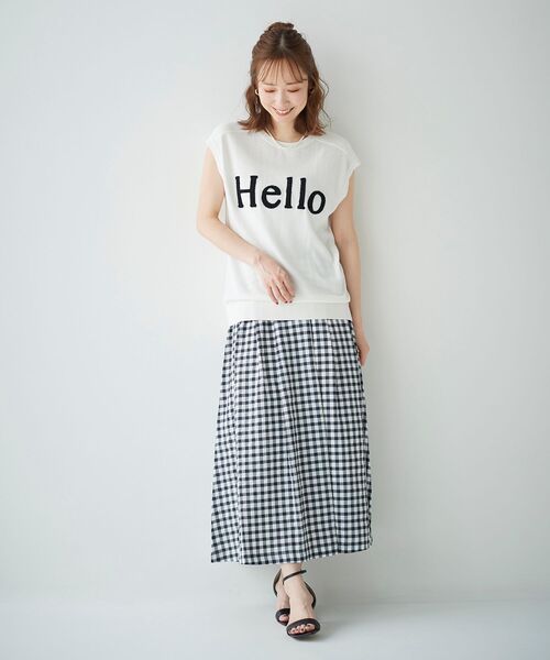 le.coeur blanc（ルクールブラン）の「Hello ロゴフレンチニット（ニット/セーター・レディース・ライトグレー/ブラック/オフホワイト・38）」の15枚目の写真