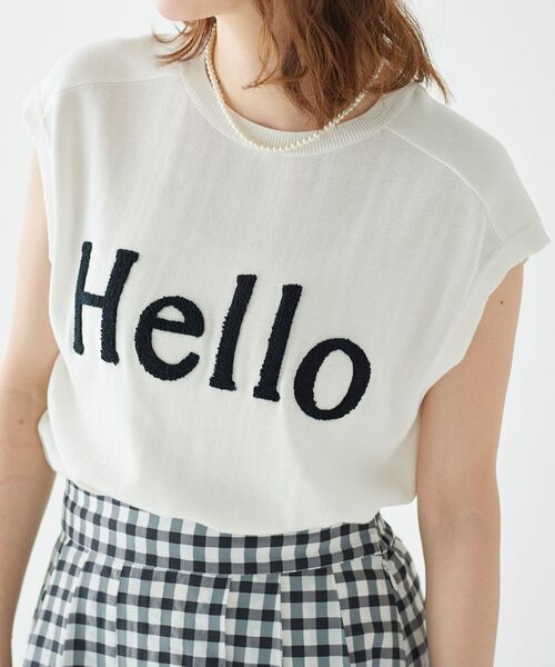 le.coeur blanc（ルクールブラン）の「Hello ロゴフレンチニット（ニット/セーター・レディース・ライトグレー/ブラック/オフホワイト・38）」の17枚目の写真