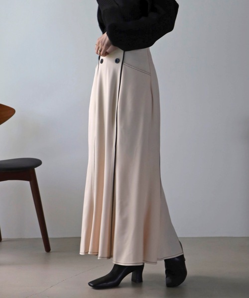 UNFIELD（アンフィールド）の「【UNFIELD】配色パイピングマーメイドスカート（スカート・レディース・ブラック/ベージュ・FREE）」の14枚目の写真