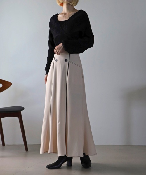 UNFIELD（アンフィールド）の「【UNFIELD】配色パイピングマーメイドスカート（スカート・レディース・ブラック/ベージュ・FREE）」の15枚目の写真