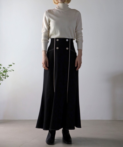 UNFIELD（アンフィールド）の「【UNFIELD】配色パイピングマーメイドスカート（スカート・レディース・ブラック/ベージュ・FREE）」の21枚目の写真