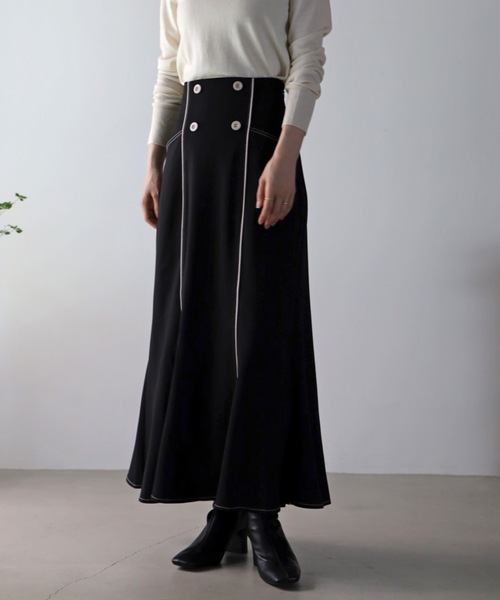 UNFIELD（アンフィールド）の「【UNFIELD】配色パイピングマーメイドスカート（スカート・レディース・ブラック/ベージュ・FREE）」の22枚目の写真
