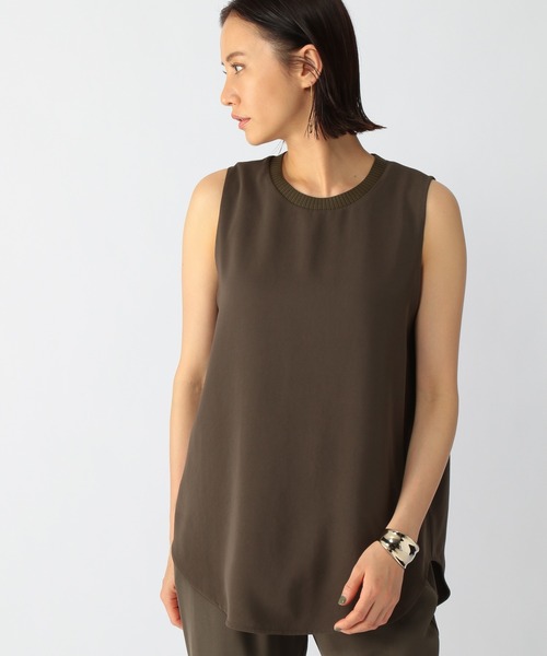 BARNYARDSTORM（バンヤードストーム）の「BARNYARDSTORM / ダブルクロスタンク（Tシャツ/カットソー・レディース・ブラック/モカ/カーキ・1/0）」の13枚目の写真