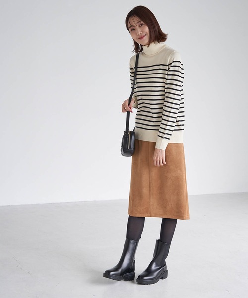 ROPE' PICNIC（ロペピクニック）の「アンチピリング天竺タートルネックプルオーバー（ニット/セーター・レディース・ブラック/ベージュ/オフホワイト/オレンジ/グリーン/ホワイト系その他5/ブルー系その他4・38）」の18枚目の写真