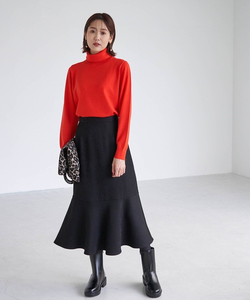 ROPE' PICNIC（ロペピクニック）の「アンチピリング天竺タートルネックプルオーバー（ニット/セーター・レディース・ブラック/ベージュ/オフホワイト/オレンジ/グリーン/ホワイト系その他5/ブルー系その他4・38）」の19枚目の写真